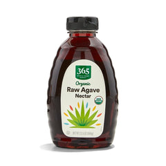 365 by Whole Foods Market Organic Raw Agave Nectar bottle for natural sweetening.