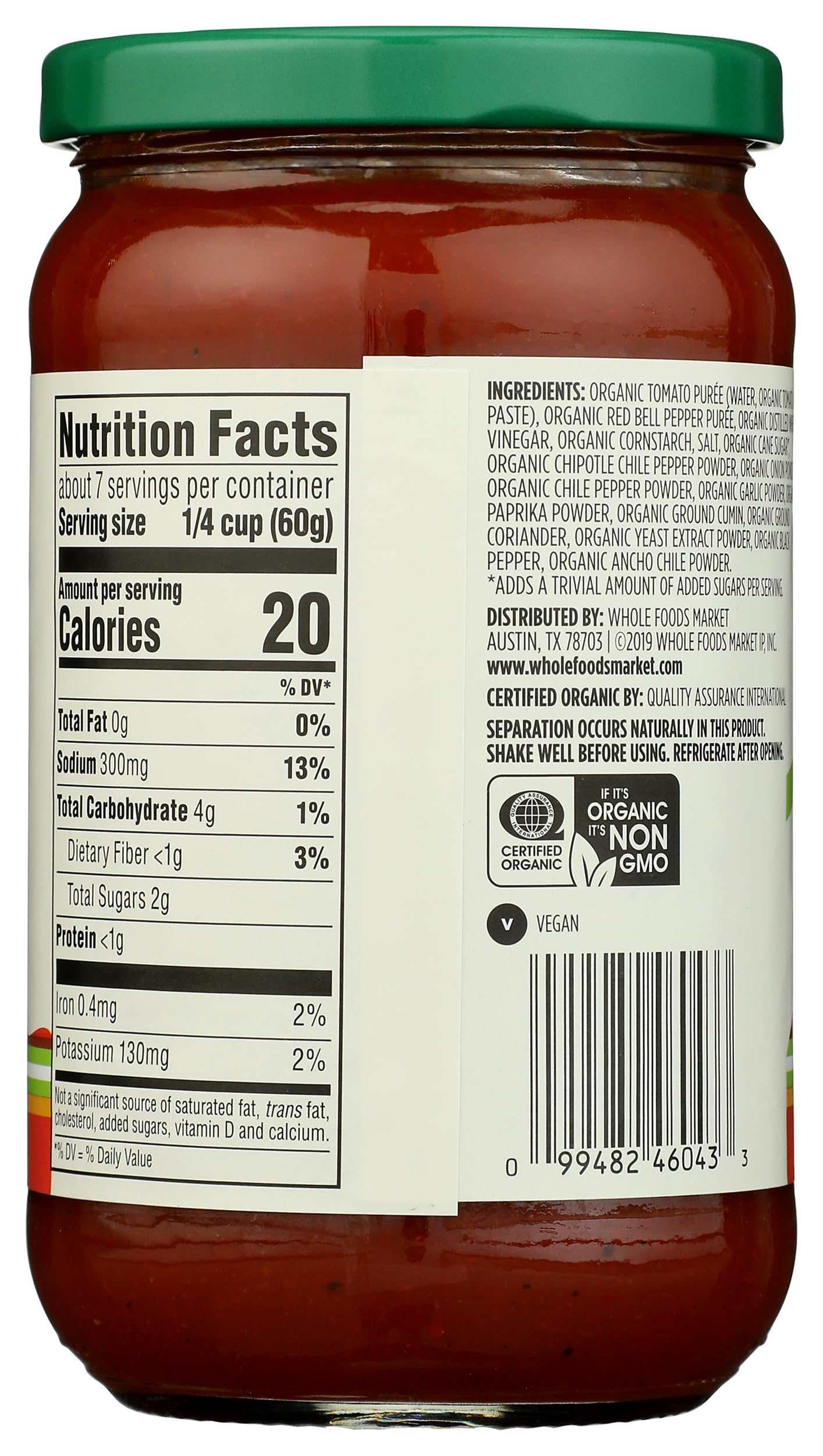 365 by Whole Foods Market red enchilada sauce label highlights organic ingredients for quick meals