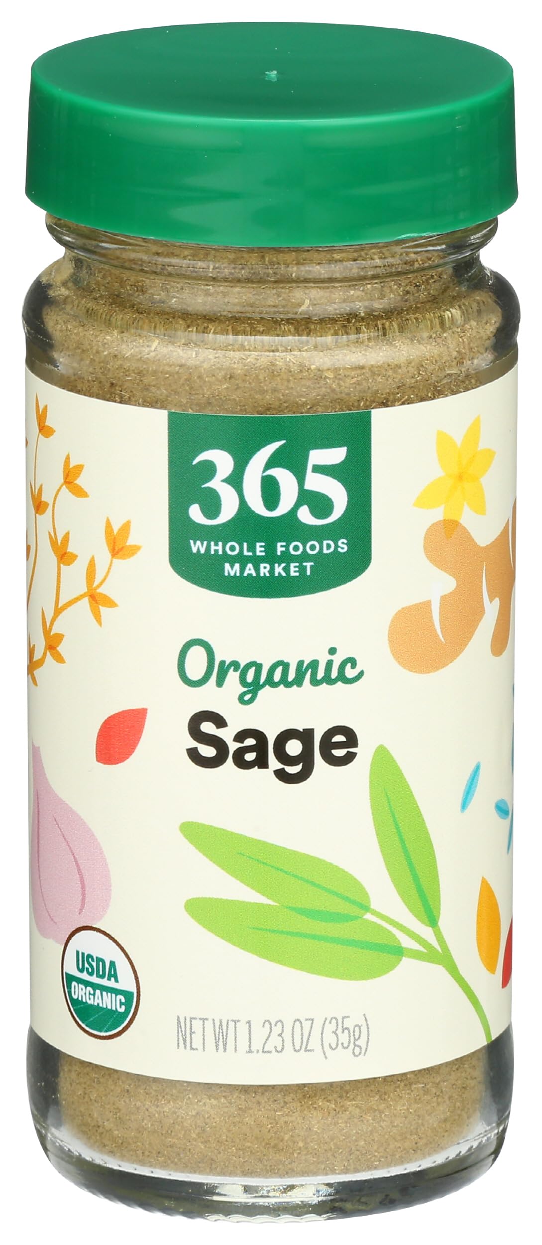 365 by Whole Foods Market Organic Sage jar—vibrant aroma for savory dishes.
