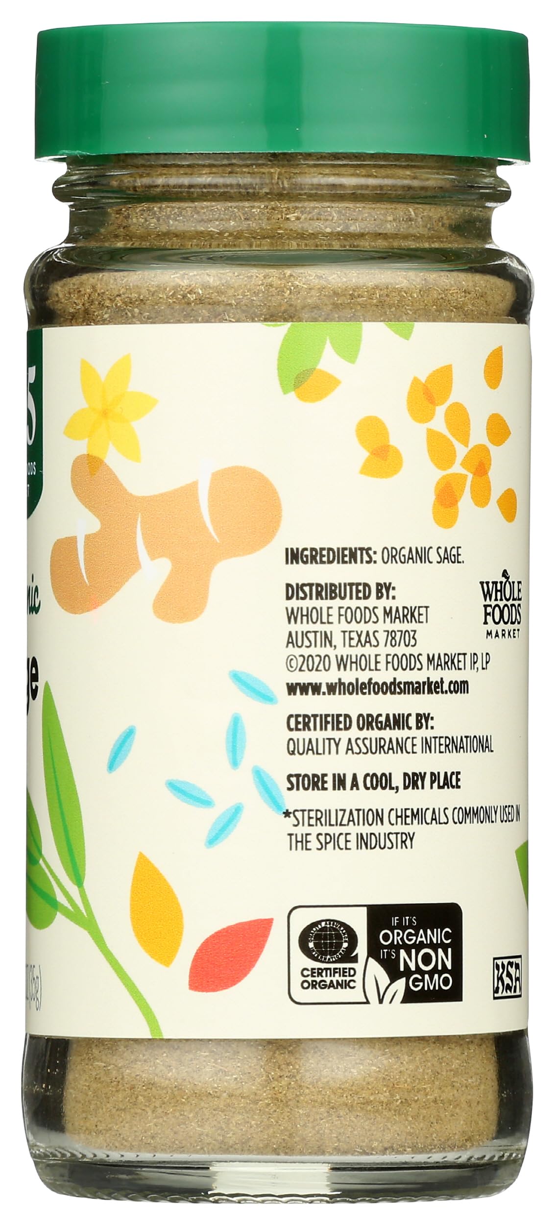 365 by Whole Foods Market Organic Sage label front—front view highlighting USDA organic status.