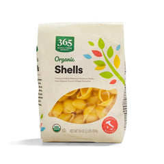 365 by Whole Foods Market organic shells packaging, 16 oz, ideal for family dinners.