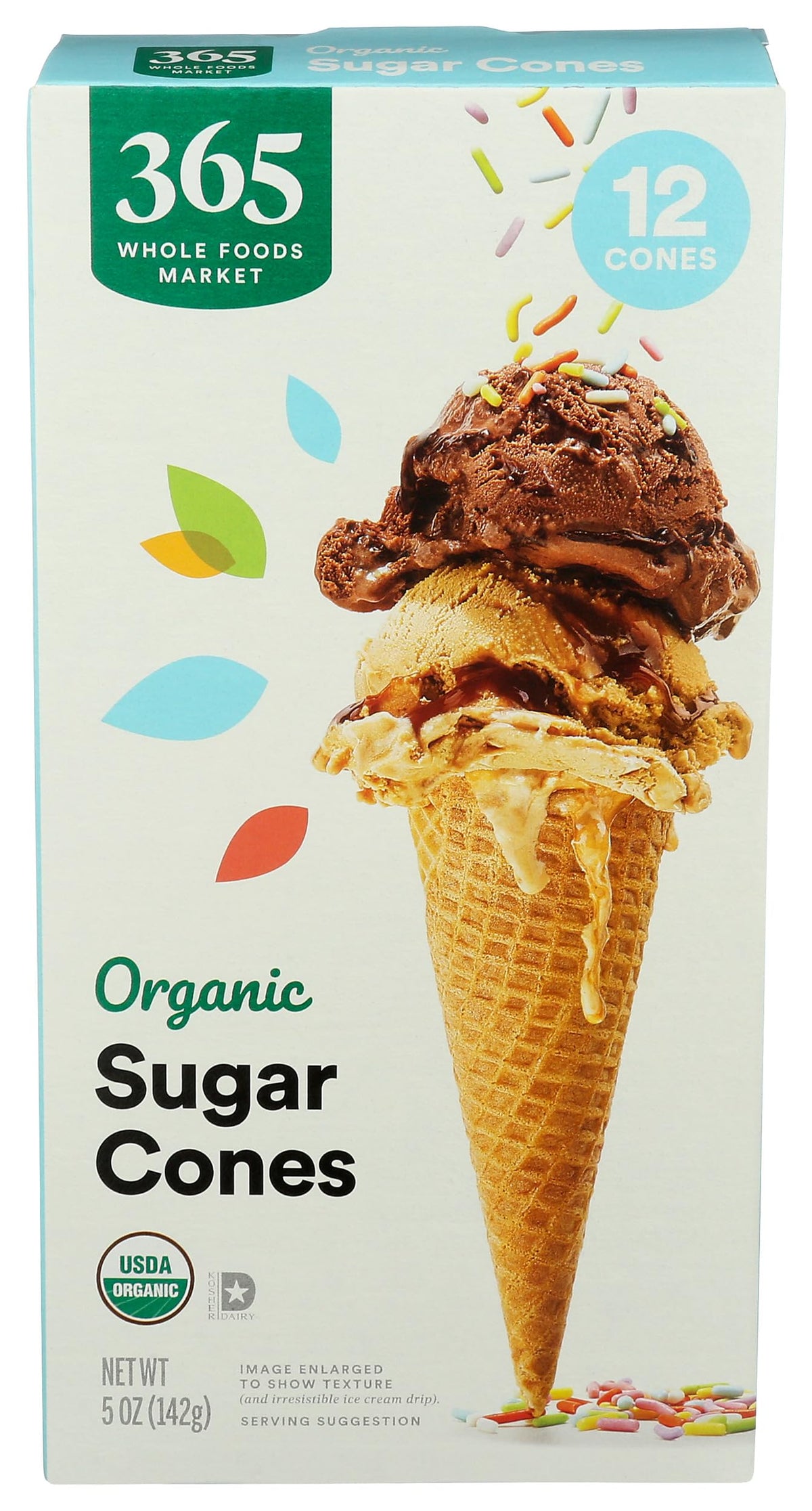 365 by Whole Foods Market organic sugar cone with crisp texture for ice cream.