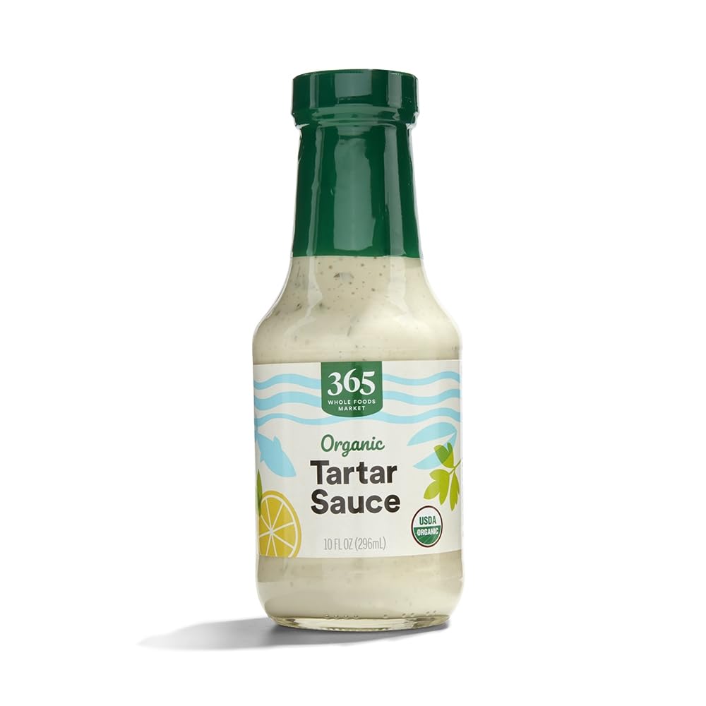 365 by Whole Foods Market organic tartar sauce bottle, perfect for seafood dishes.