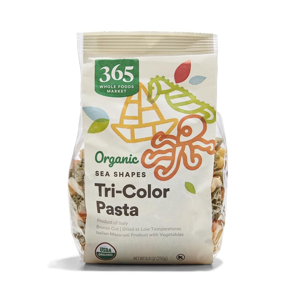365 by Whole Foods Market pasta sea shapes on plate, kid-friendly dinner option