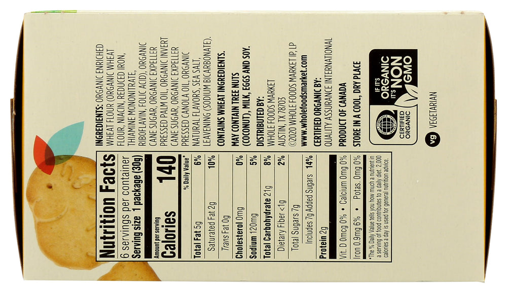 365 by Whole Foods Market single-serve organic vanilla animal cookies for on-the-go.