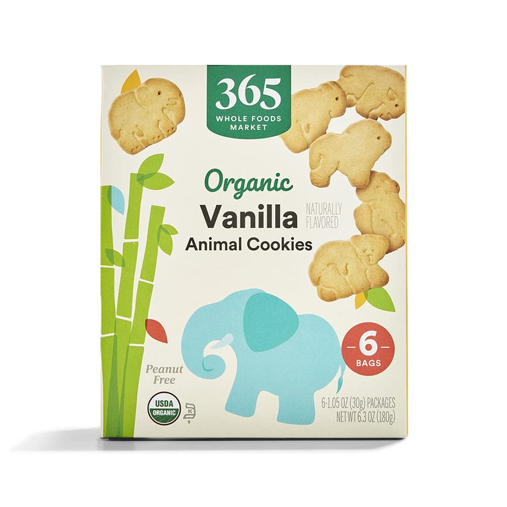 365 by Whole Foods Market organic vanilla animal cookies six-pack for lunchboxes.