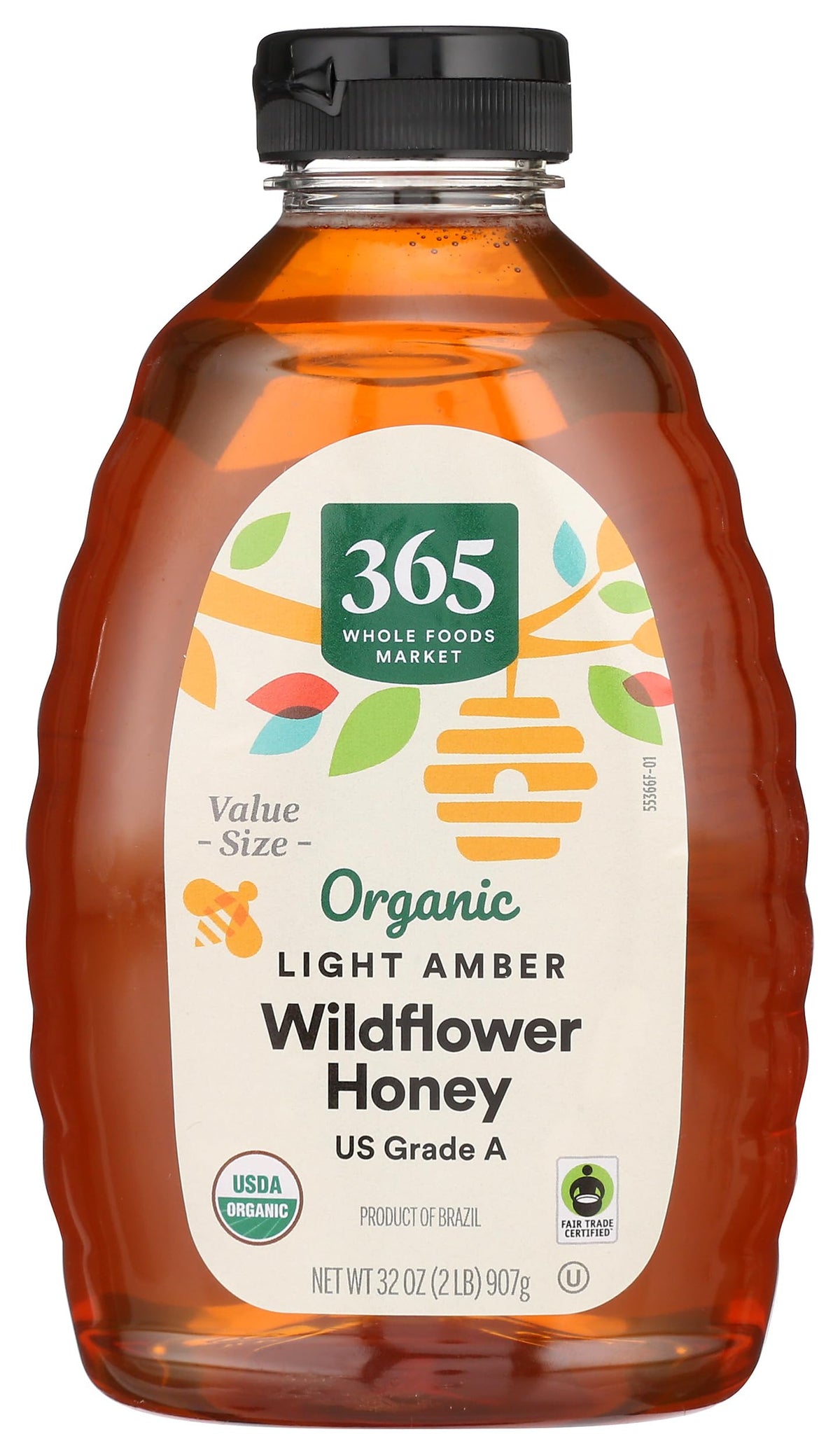 365 by Whole Foods Market organic wildflower honey in a 32oz squeeze bottle for easy pouring