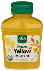 365 by Whole Foods Market Organic Yellow Mustard bottle front view for versatile condiments