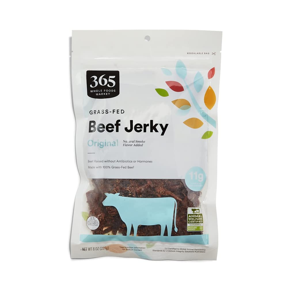 365 by Whole Foods Market Original Beef Jerky 8 oz with smoky flavor for on-the-go snacking