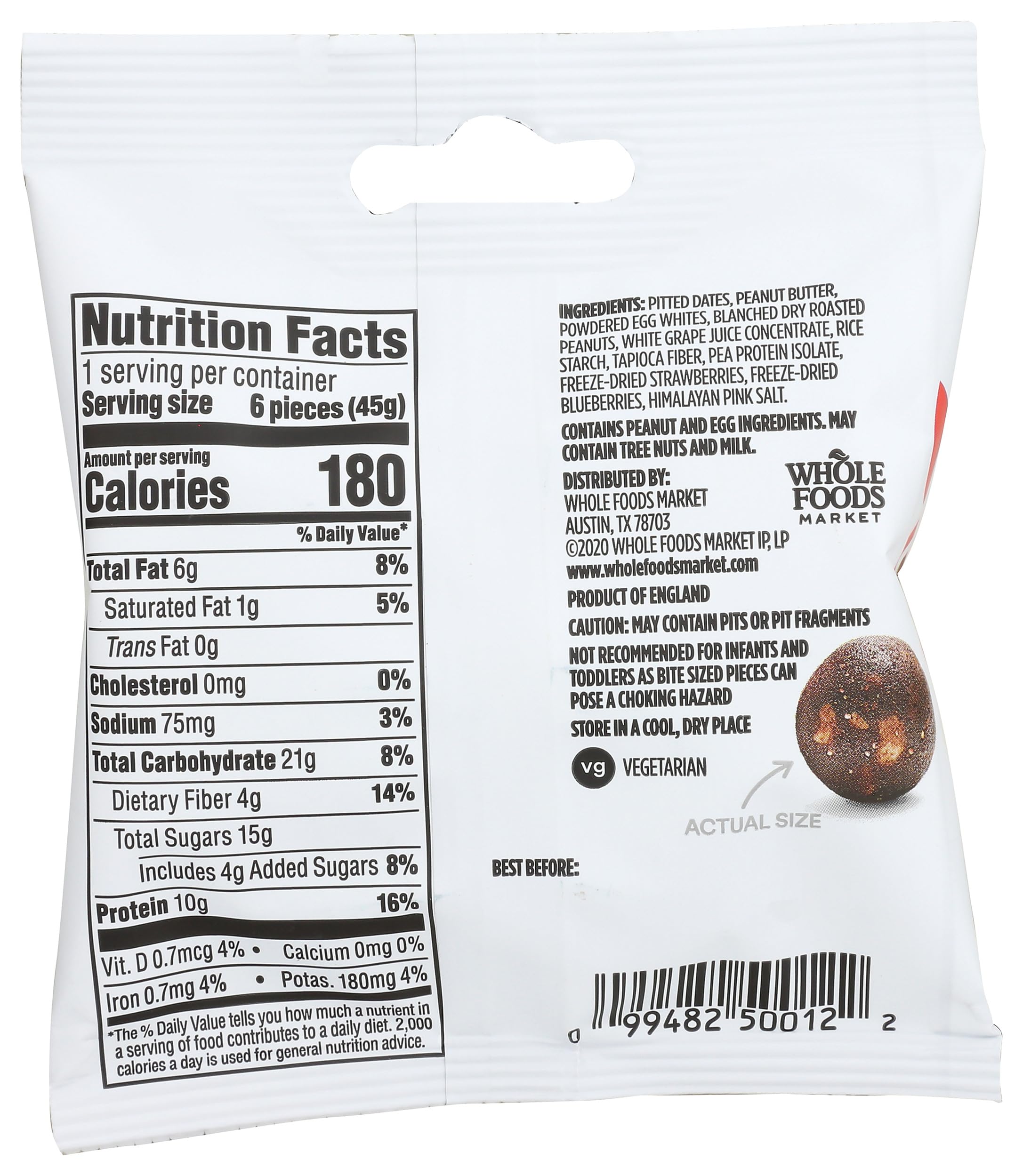 365 by Whole Foods Market Protein Popper on-the-go packaging ideal for quick energy.