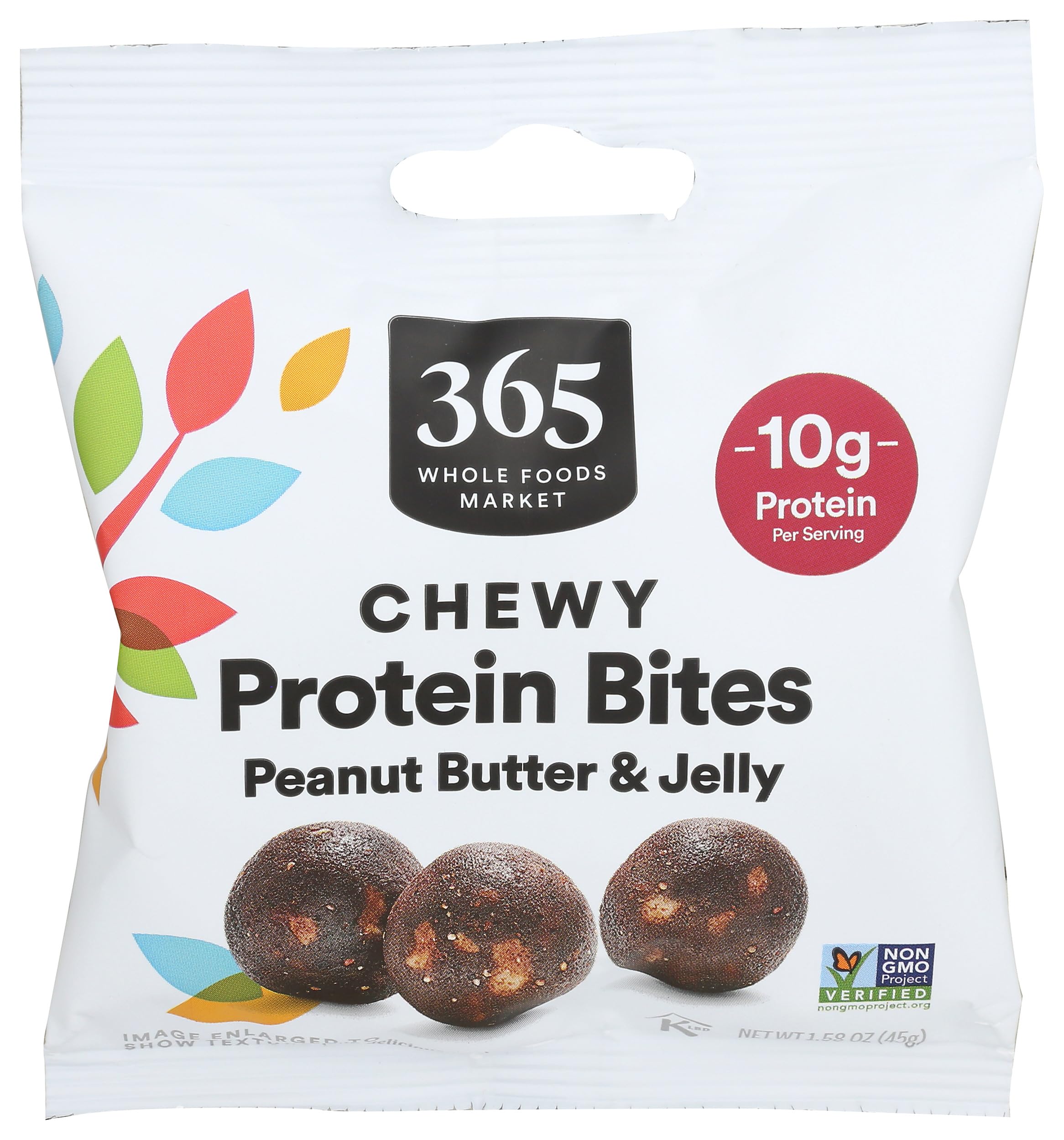365 by Whole Foods Market Protein Popper peanut butter jelly 1.58 oz in a convenient single serving.