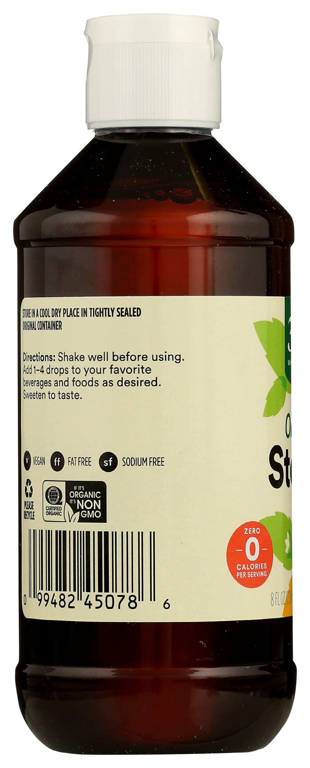 365 by Whole Foods Market stevia liquid extract bottle and cap, easy-to-use bulk-size.