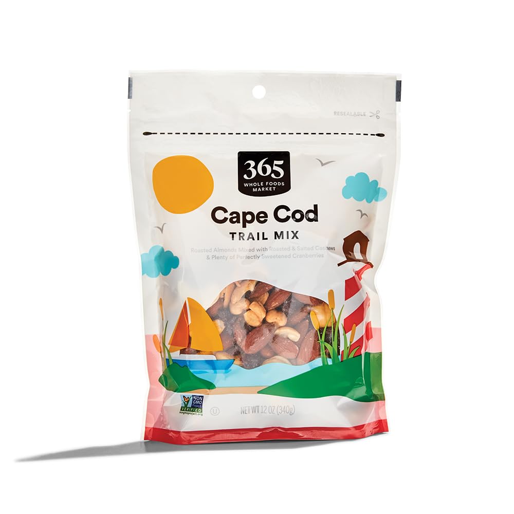 365 by Whole Foods Market Trail Mix Cape Cod bag showing convenient reseal for freshness