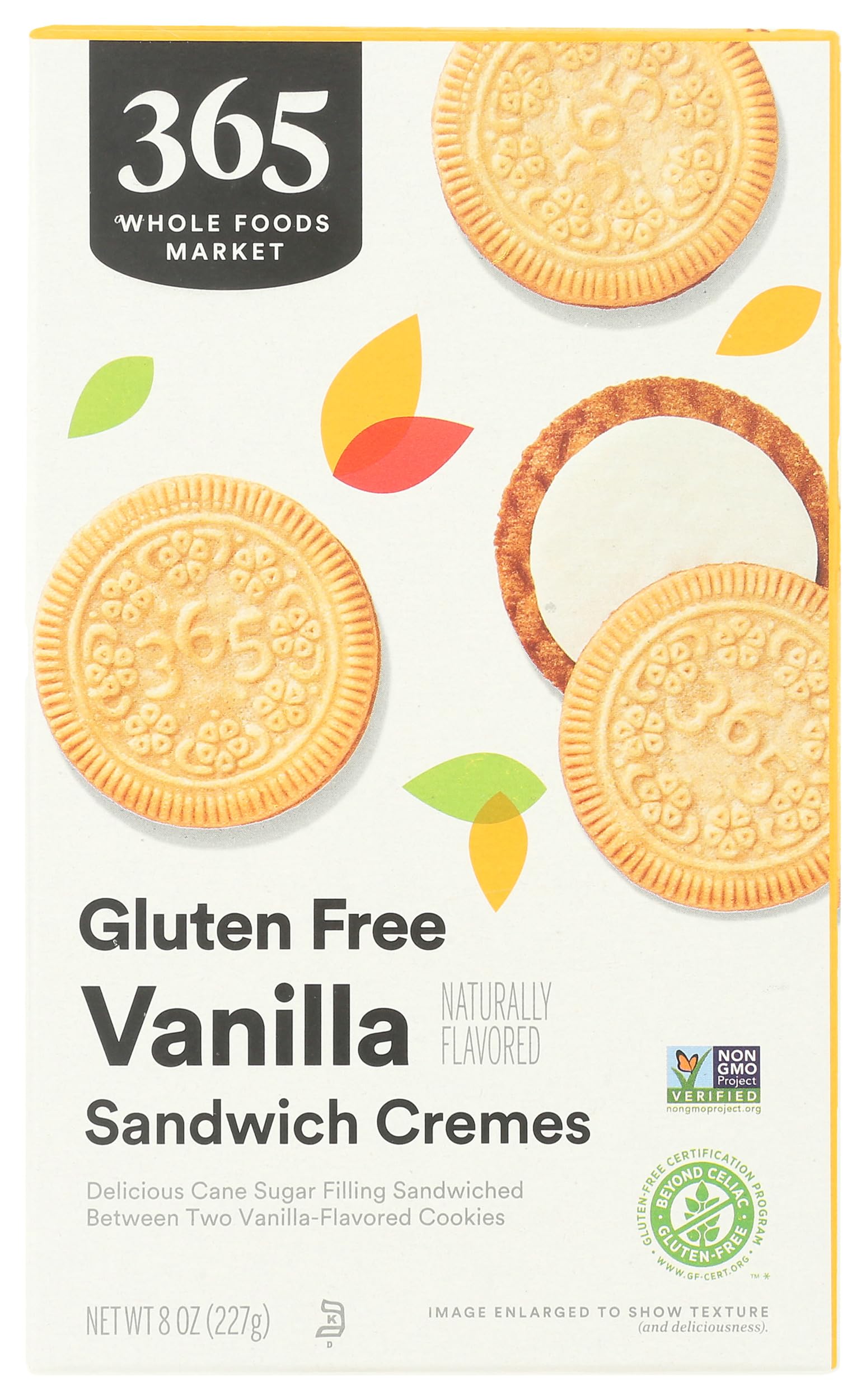 365 by Whole Foods Market vanilla sandwich cremes packshot highlighting packaging for freshness
