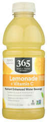 365 by Whole Foods Market lemon nutrient water bottle showing vitamin C for refreshing hydration.