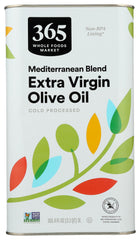 365 by Whole Foods Market Mediterranean olive oil bottle ideal for dressings and sautéing.