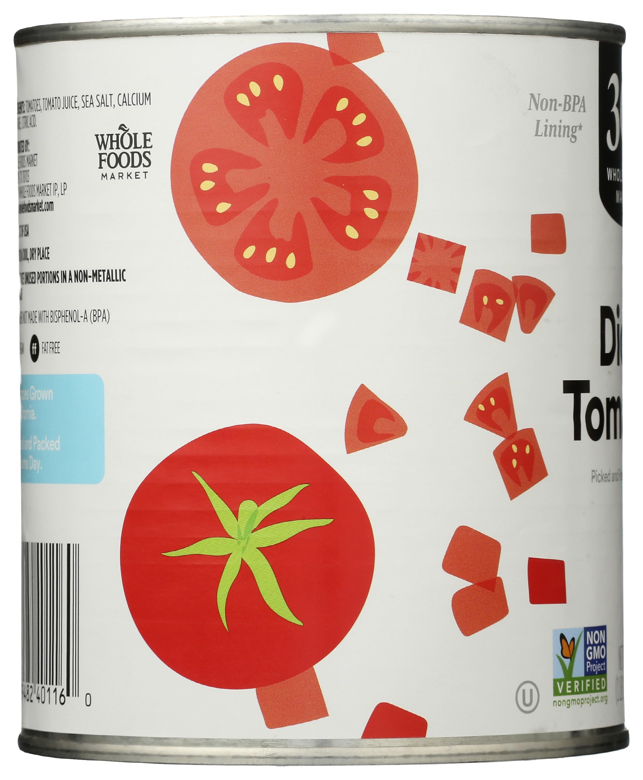 365 by Whole Foods Market Non-GMO diced tomatoes with no artificial additives