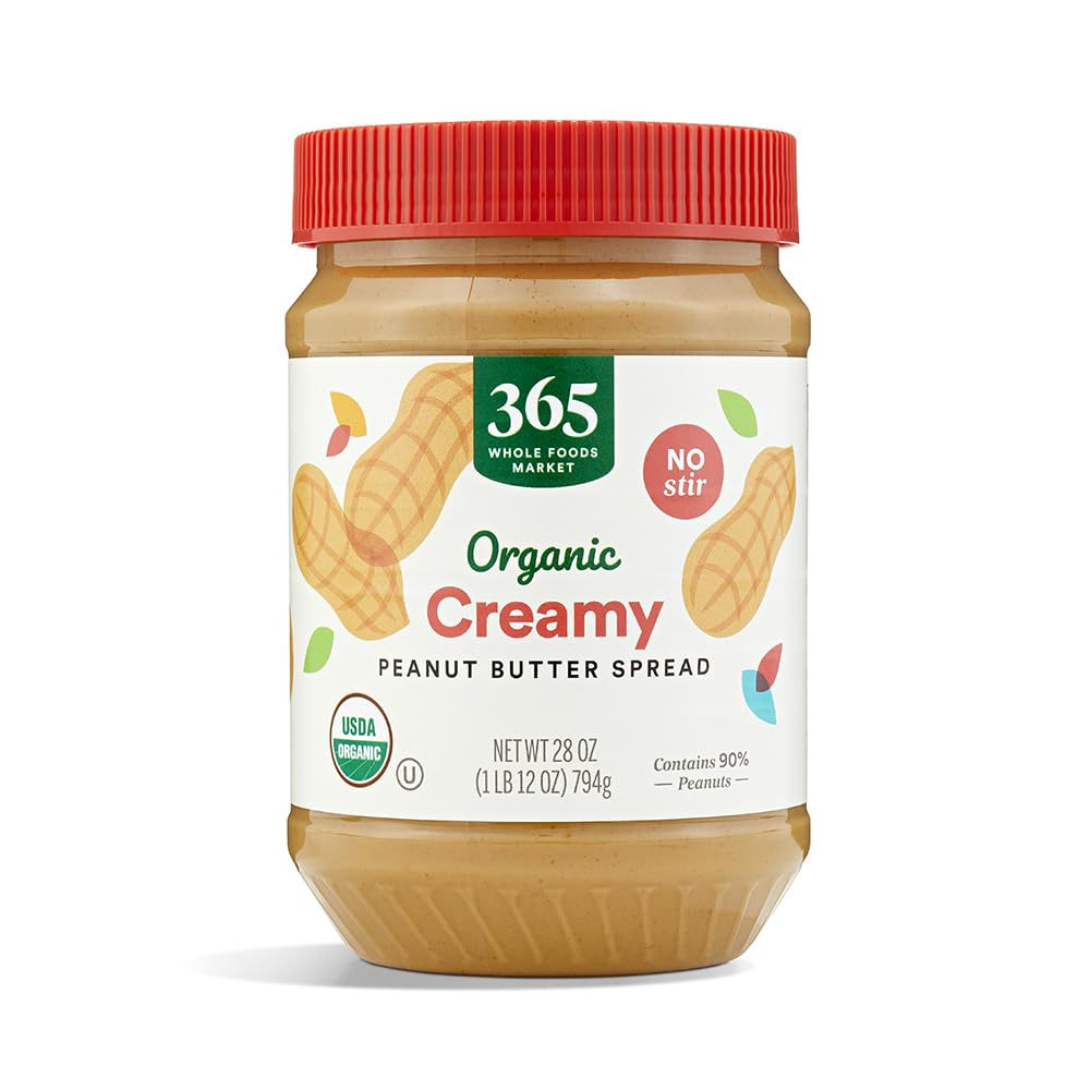 365 by Whole Foods Market organic creamy peanut butter jar for sandwiches and spreads