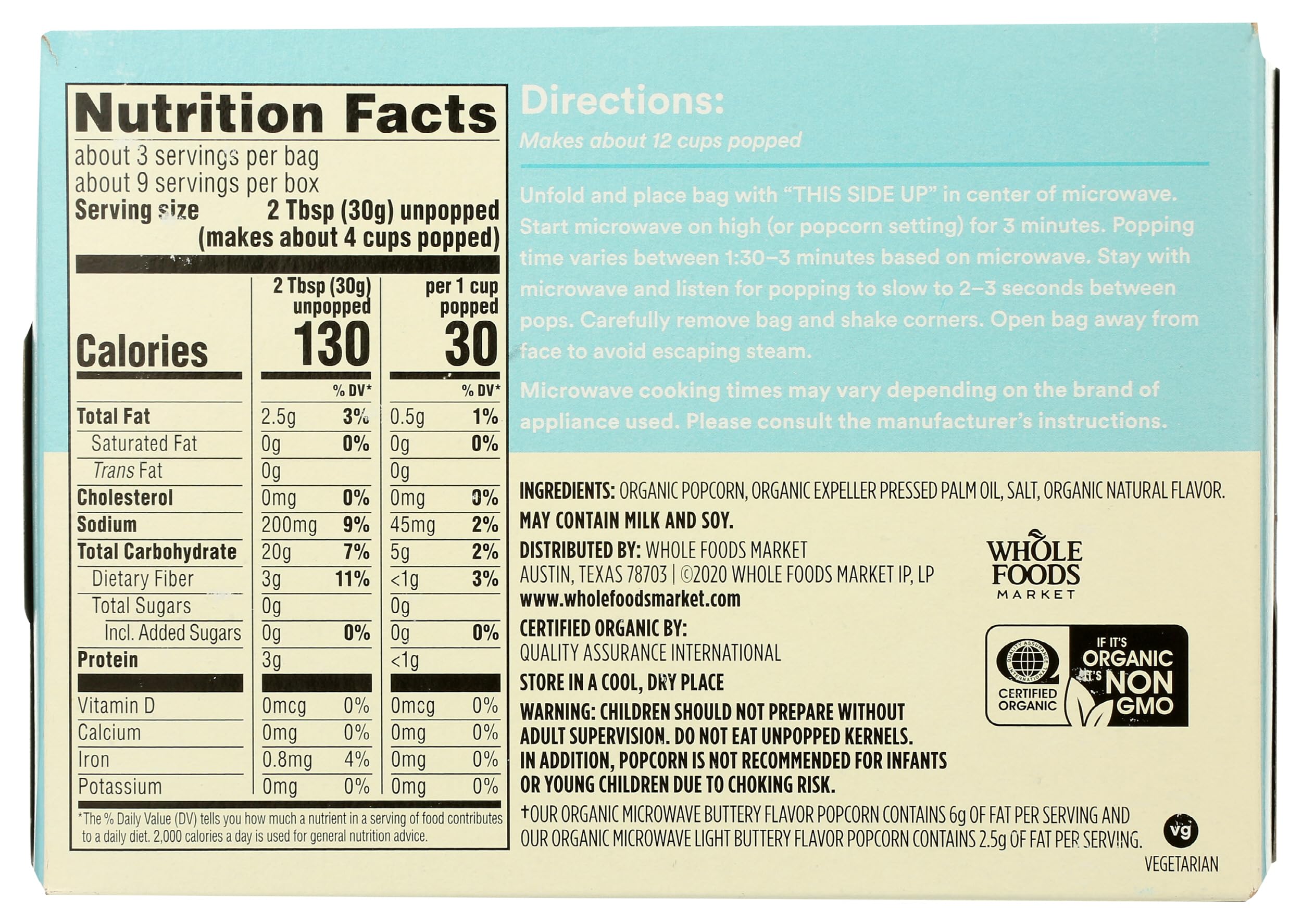 365 by Whole Foods Market 9-ounce bag front view.