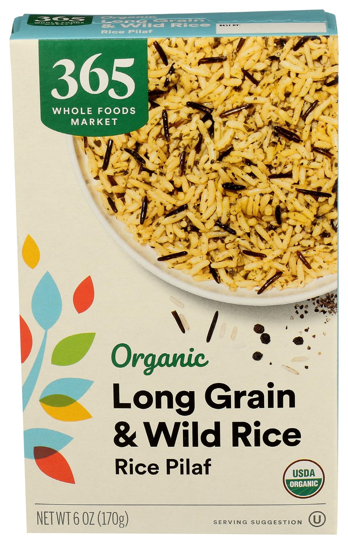 365 by Whole Foods Market organic long grain and wild rice pilaf package, ideal side for roasts