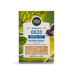 365 by Whole Foods Market organic orzo pack shot, ideal for quick, versatile meals.