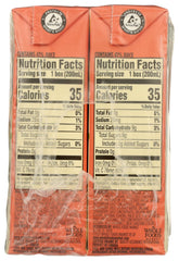 365 by Whole Foods Market organic reduced-sugar label closeup on juice box.