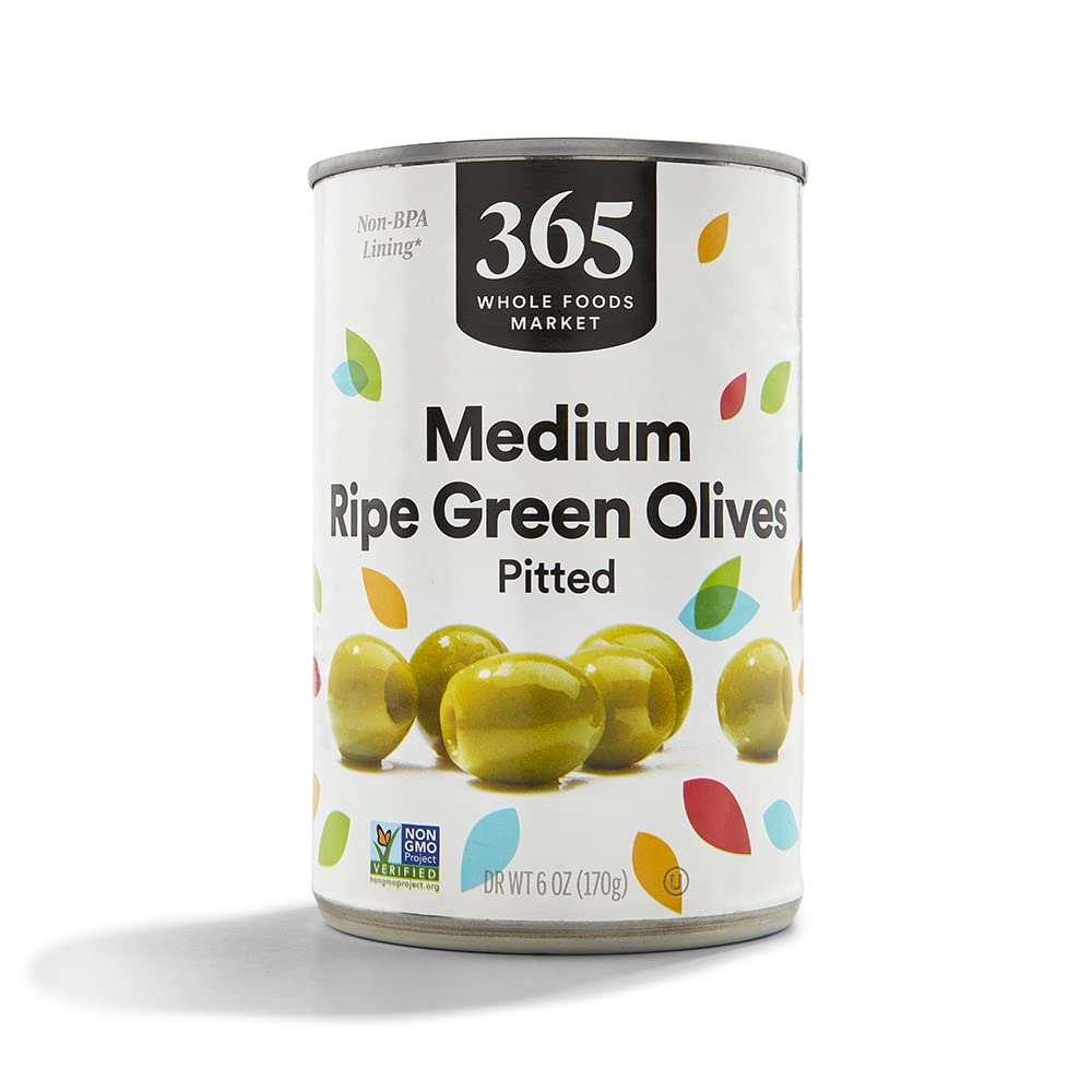 365 by Whole Foods Market ripe green olives bottle boosts salads with rich flavor