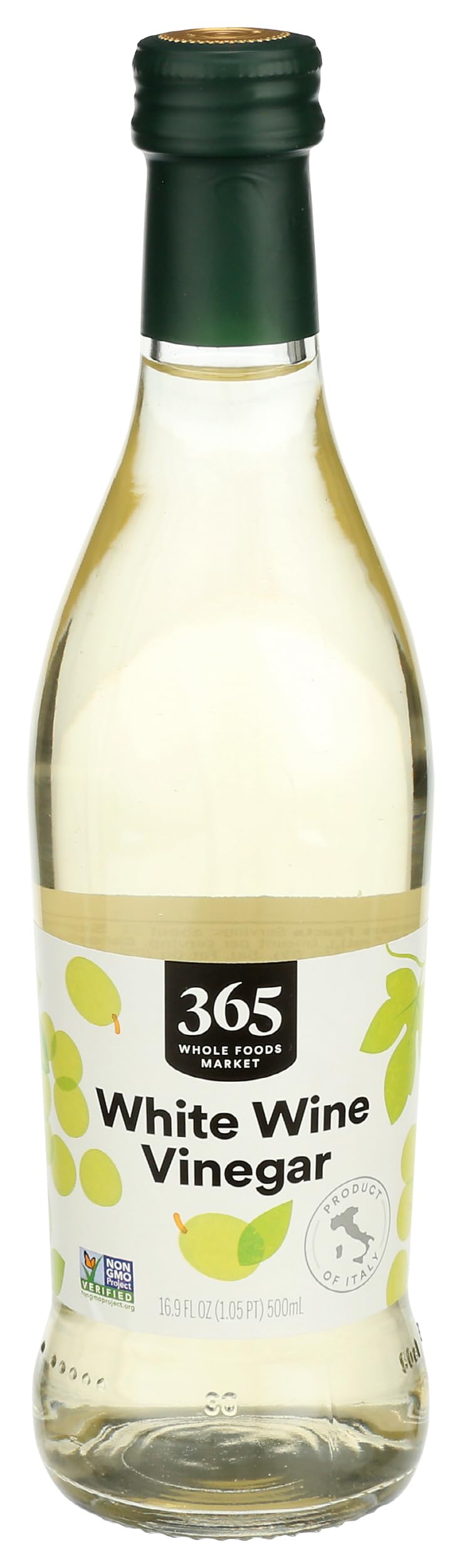 365 by Whole Foods white wine vinegar bottle for bright dressings and marinades.