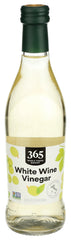 365 by Whole Foods white wine vinegar bottle for bright dressings and marinades.