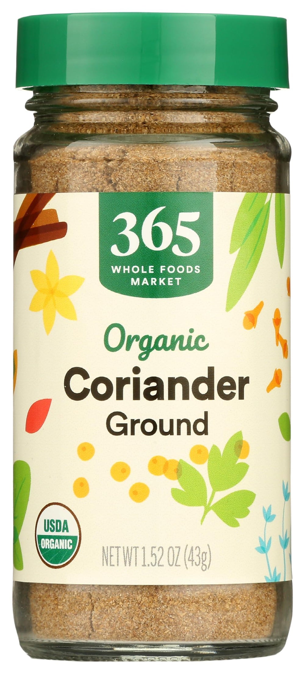 365 by Whole Foods Market Organic Ground Coriander bottle front view for curries