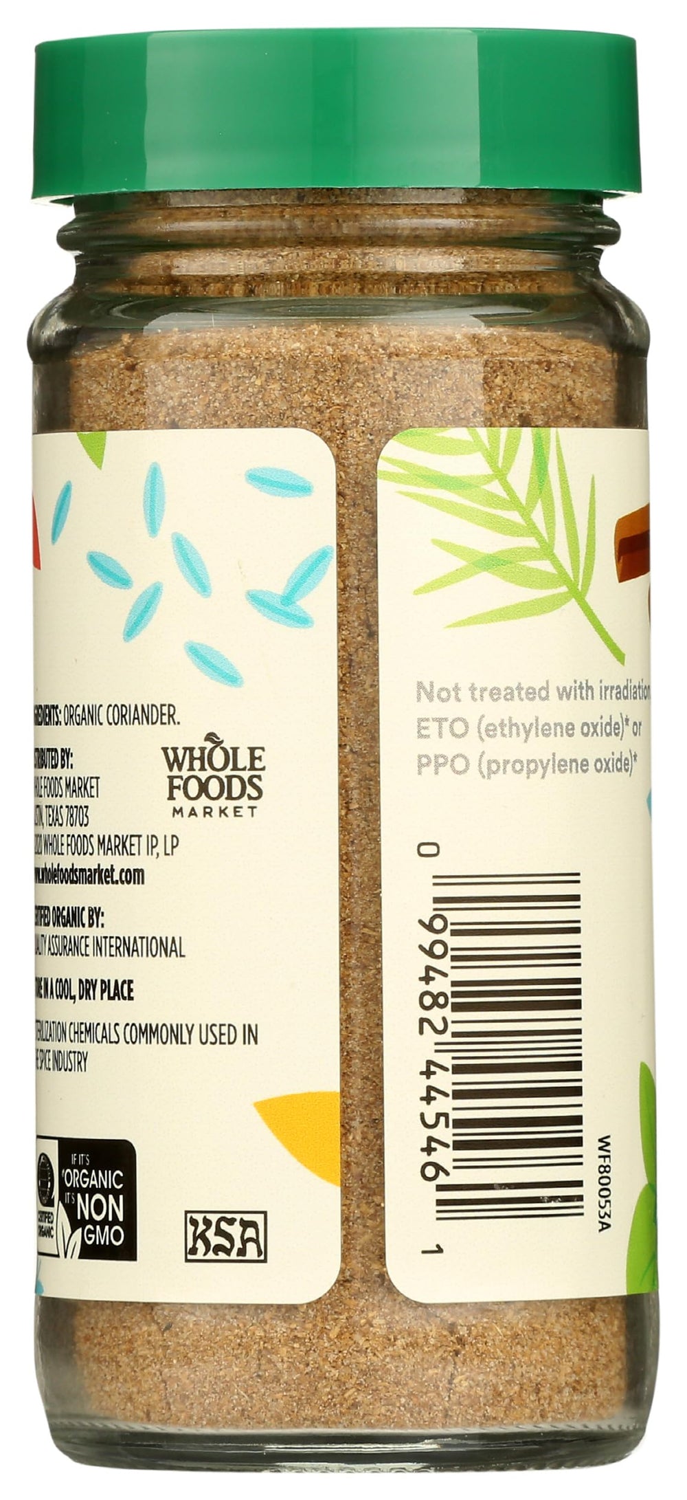 365 coriander ground jar labeled, ideal seasoning for stews