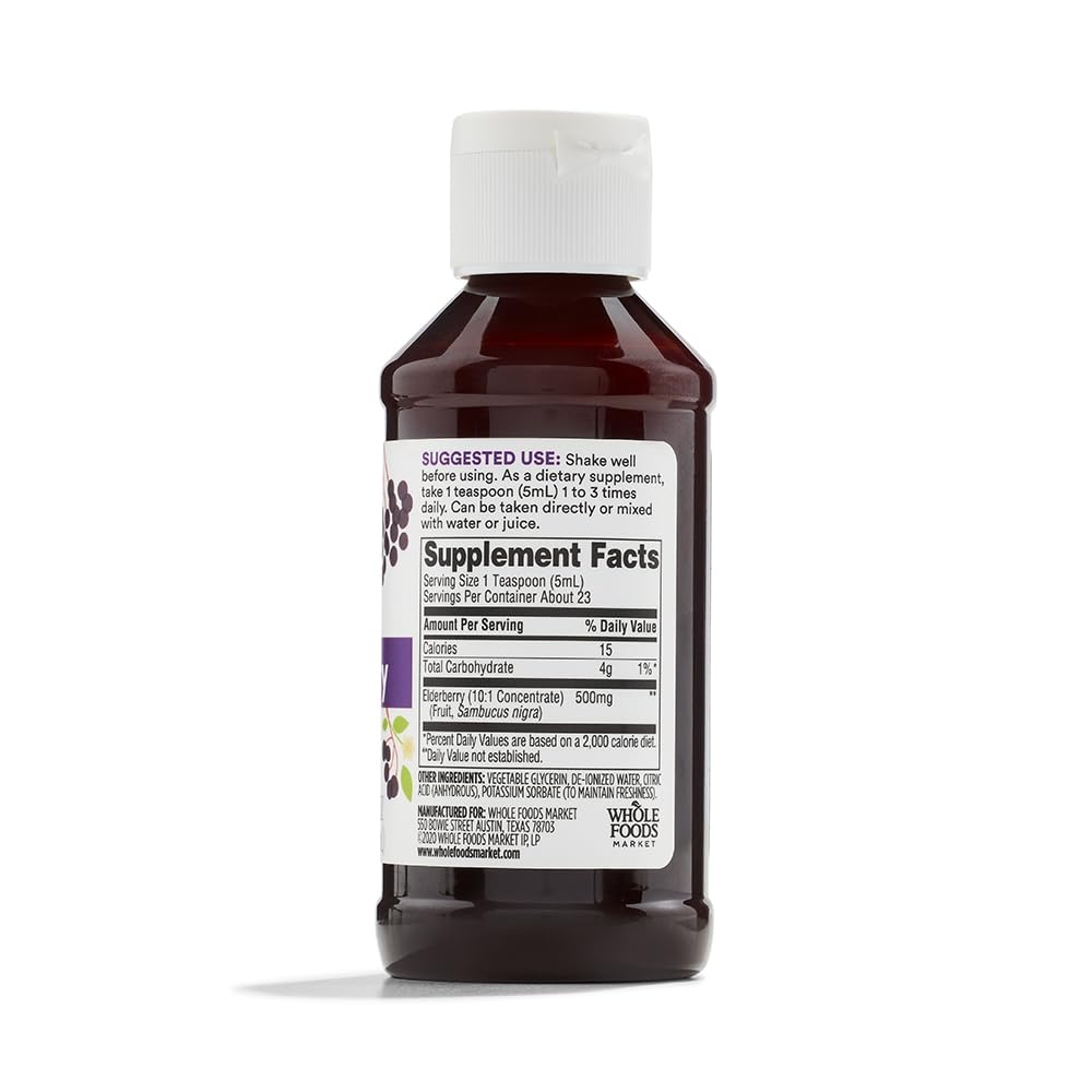 Pouring 365 elderberry liquid offers convenient, quick-dispense daily use