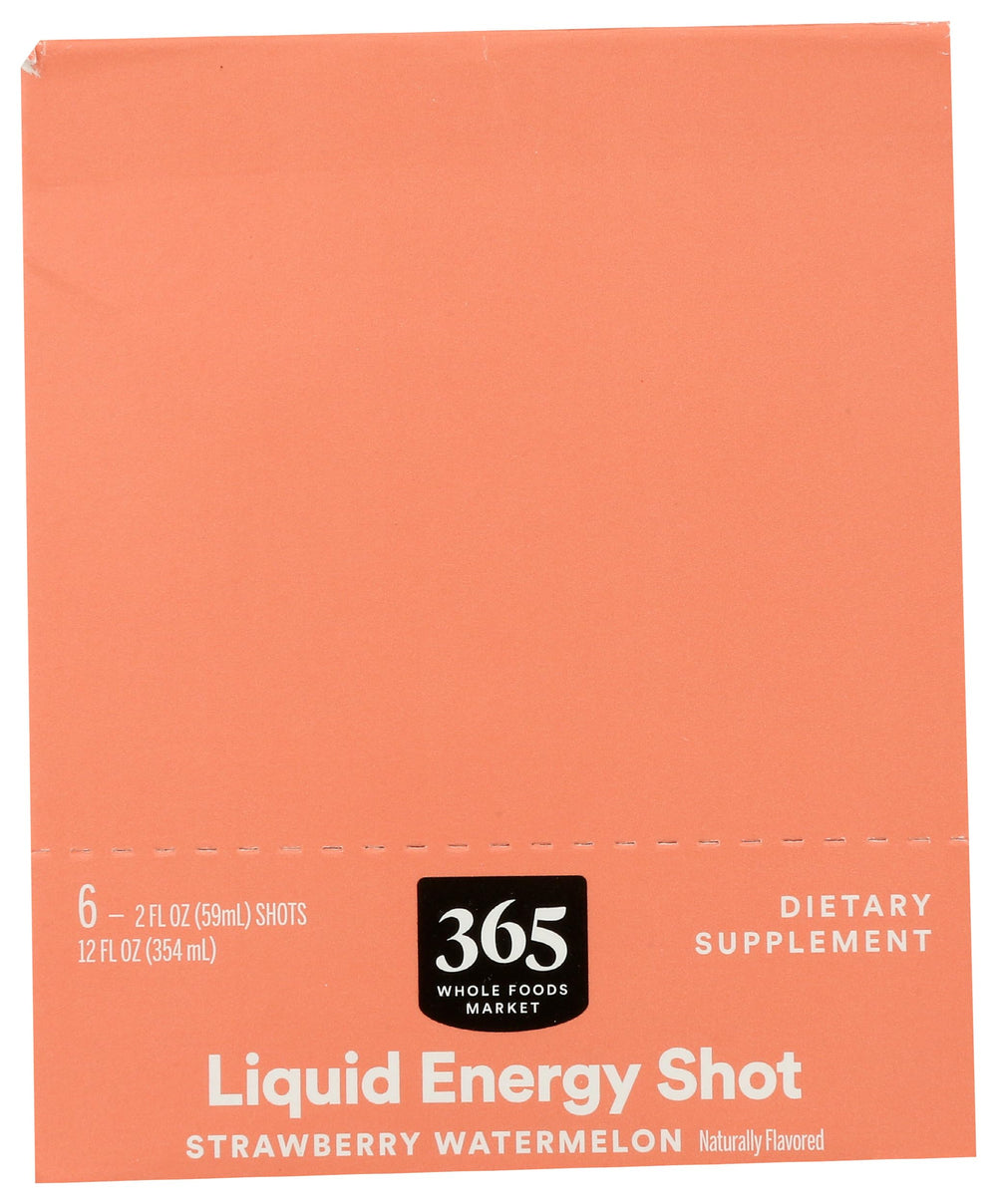 Six-pack display of 365 energy shots offers convenient on-the-go portions