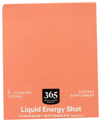 Six-pack display of 365 energy shots offers convenient on-the-go portions