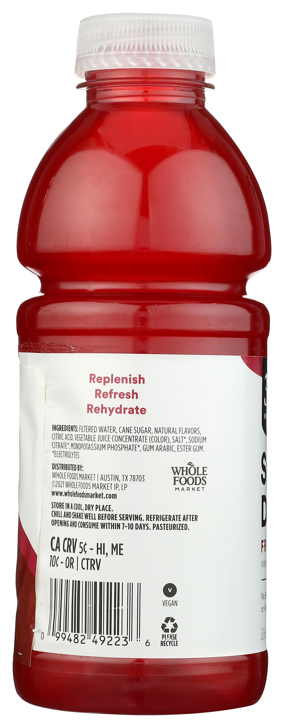 365 by Whole Foods Market Fruit Punch nutrition panel close-up