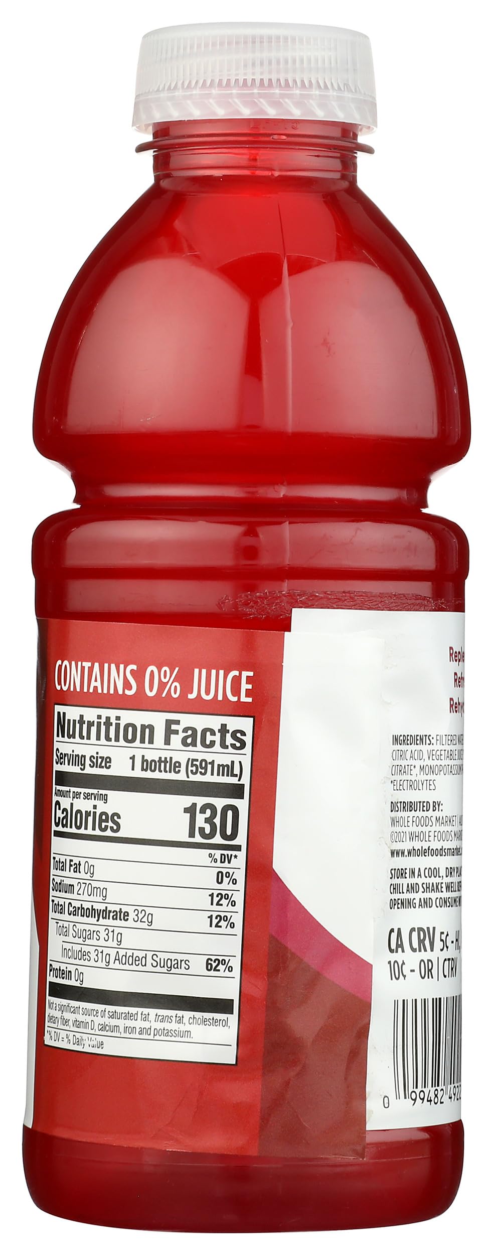 365 by Whole Foods Market Fruit Punch sports drink pouring into a glass