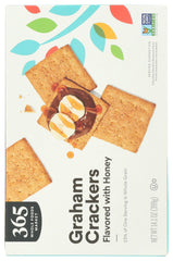 365 by Whole Foods Graham crackers closeup, honey-sweetened flavor detail.