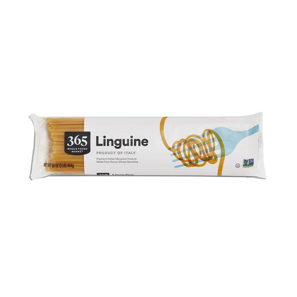 365 Linguine 16oz packfront — authentic Italian pasta, ideal for any sauce.
