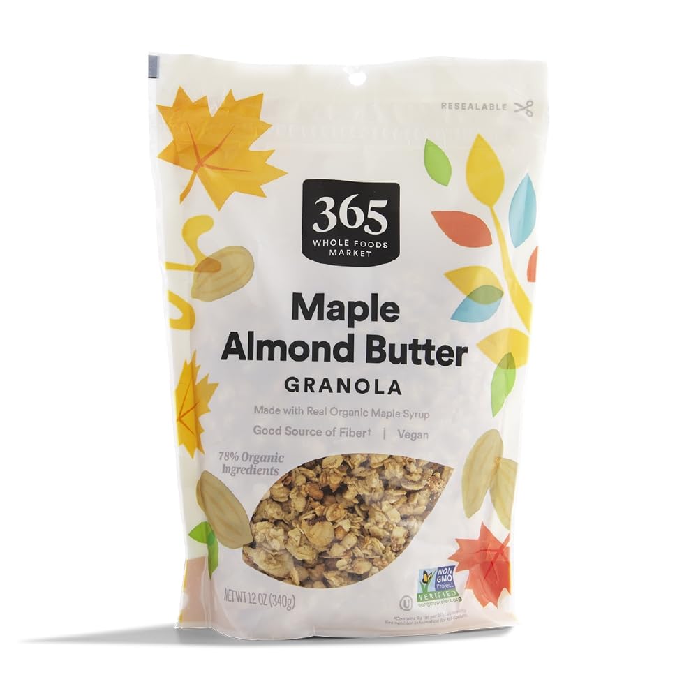 365 Maple & Almond Butter Granola pack, ideal pantry staple for quick breakfasts