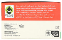 365 Organic Black Tea hot brew cup showcasing rich, inviting color