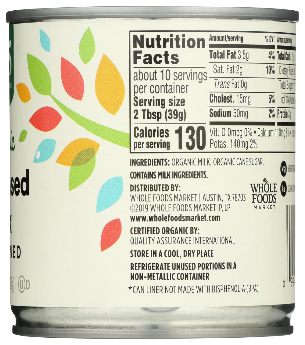 365 by Whole Foods Market condensed milk as a pantry staple on shelf