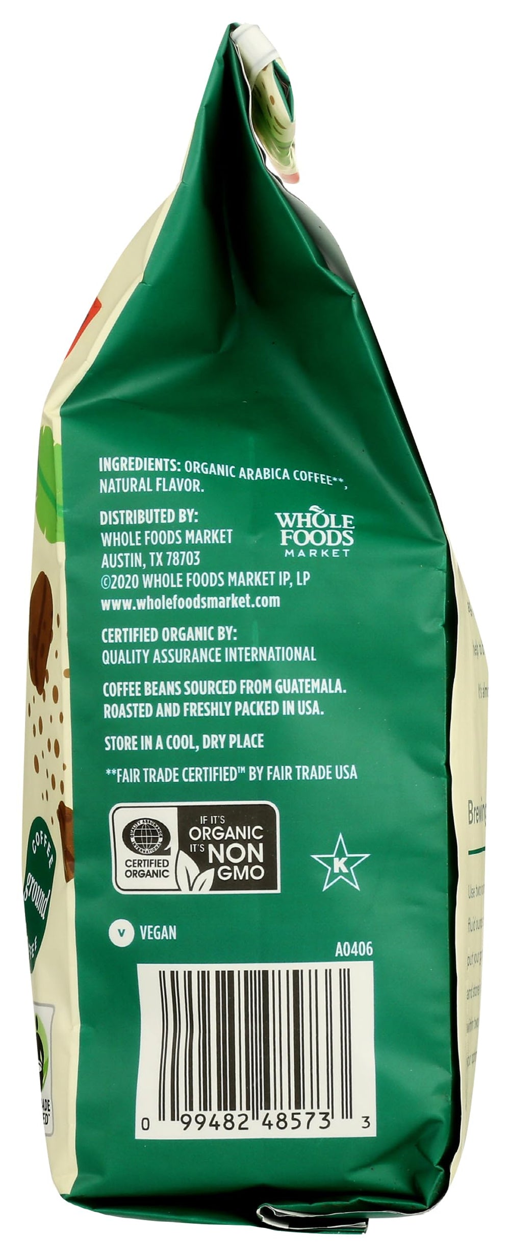 365 quality guarantee badge on coffee bag.