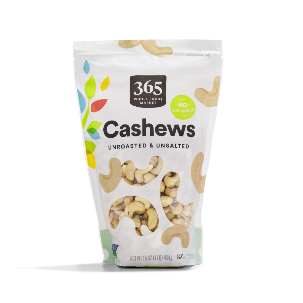 365 by Whole Foods Market raw cashews in bag ready to snack and enjoy wholesome goodness