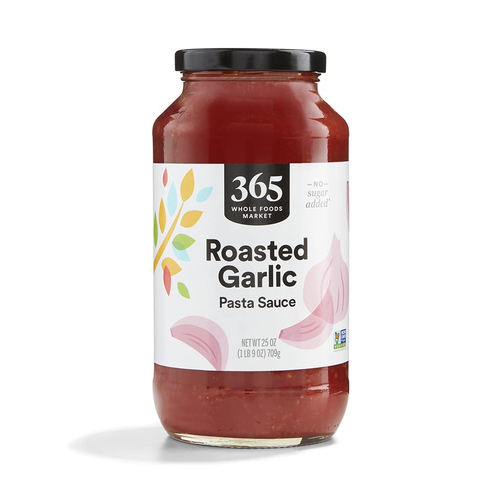 365 by Whole Foods Market roasted garlic pasta sauce jar ready to heat for pasta