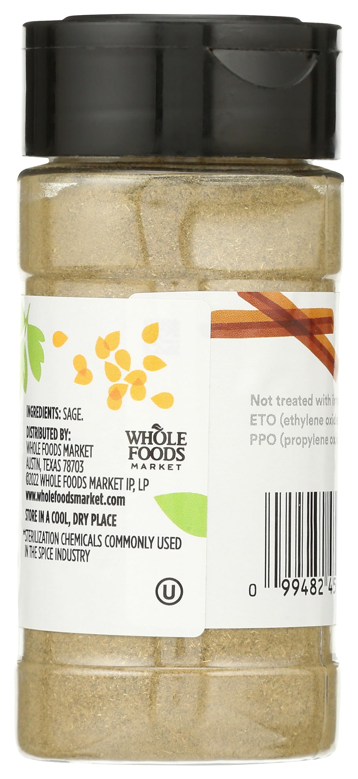 365 by Whole Foods Market sage ground jar closeup shows convenient packaging for quick flavor.