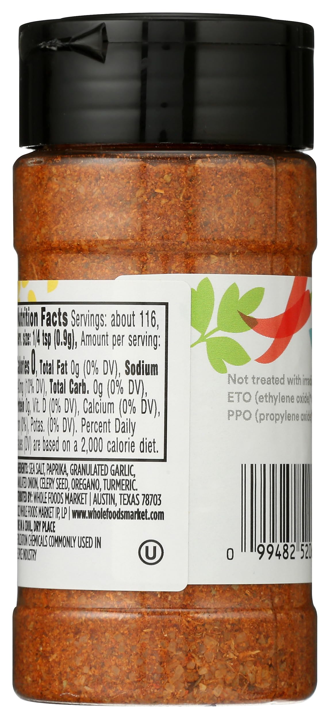 365 by Whole Foods Market salt blend seasoning label — quick recognition for pantry organization.