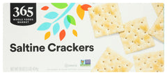365 Salted Saltine Crackers pair with cheese for a quick bite.