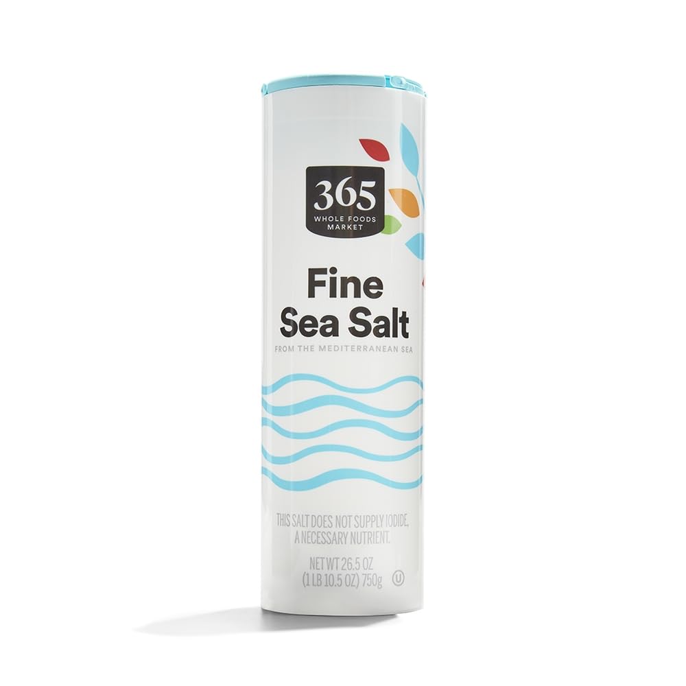 365 by Whole Foods Market sea salt fine packaging shows easy storage and kitchen reliability