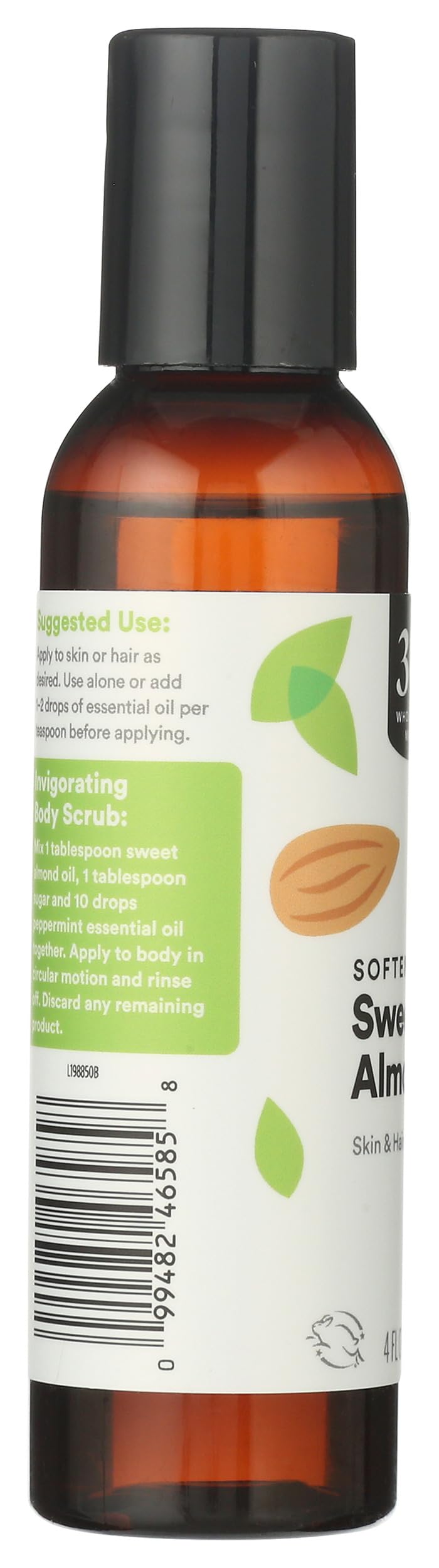 365 almond oil applied to damp skin for nourishment