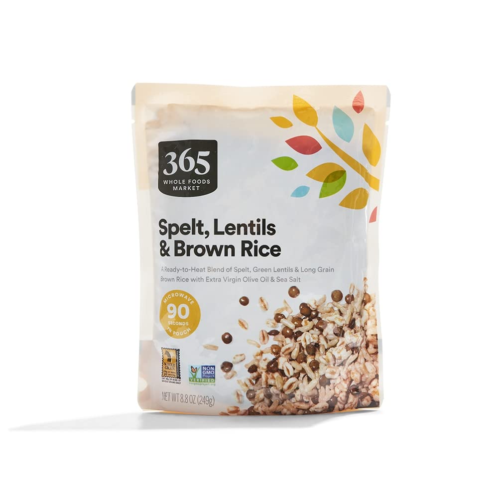 365 by Whole Foods Market spelt, green lentils and brown rice in microwave pouch, ready-to-heat base